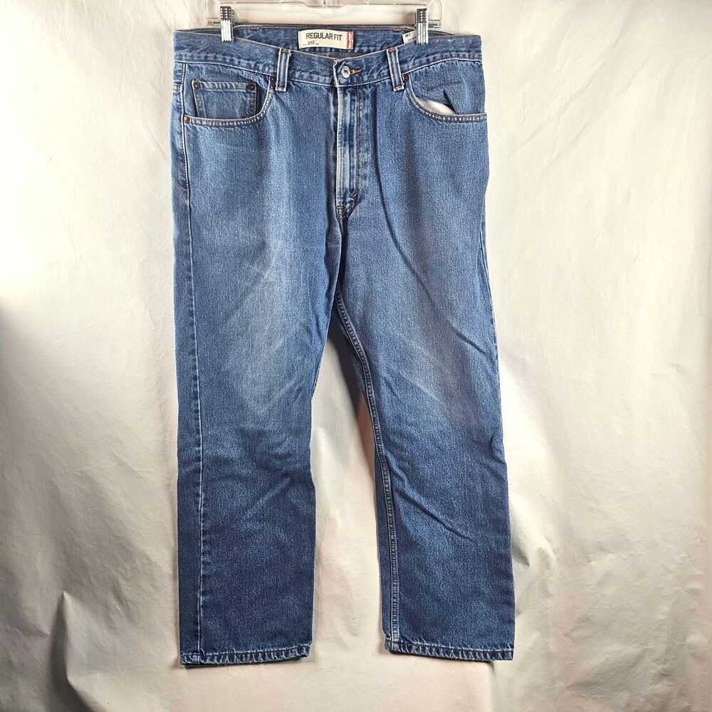 Levi's 505 Jeans Mens 38x30 Blue Medium Wash Straight Leg Denim Regular Fit